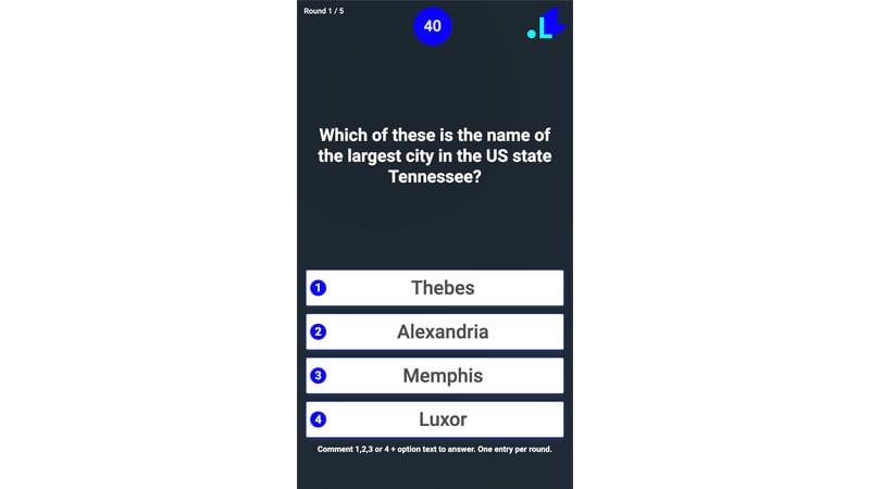 Live stream trivia game video